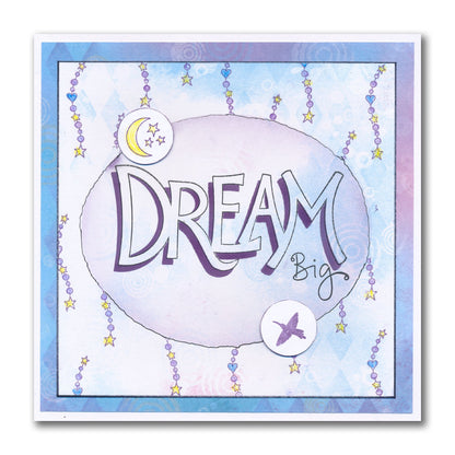 Dream - Feel Good Words - Two Way Overlay A5 Square Stamp & Mask Set