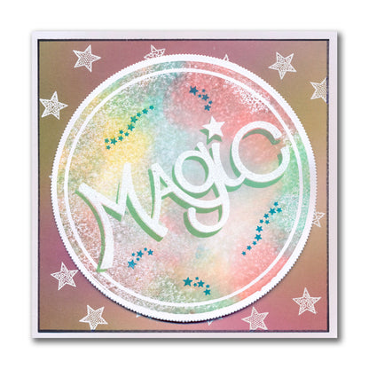 Magic - Feel Good Words - Two Way Overlay A5 Square Stamp & Mask Set