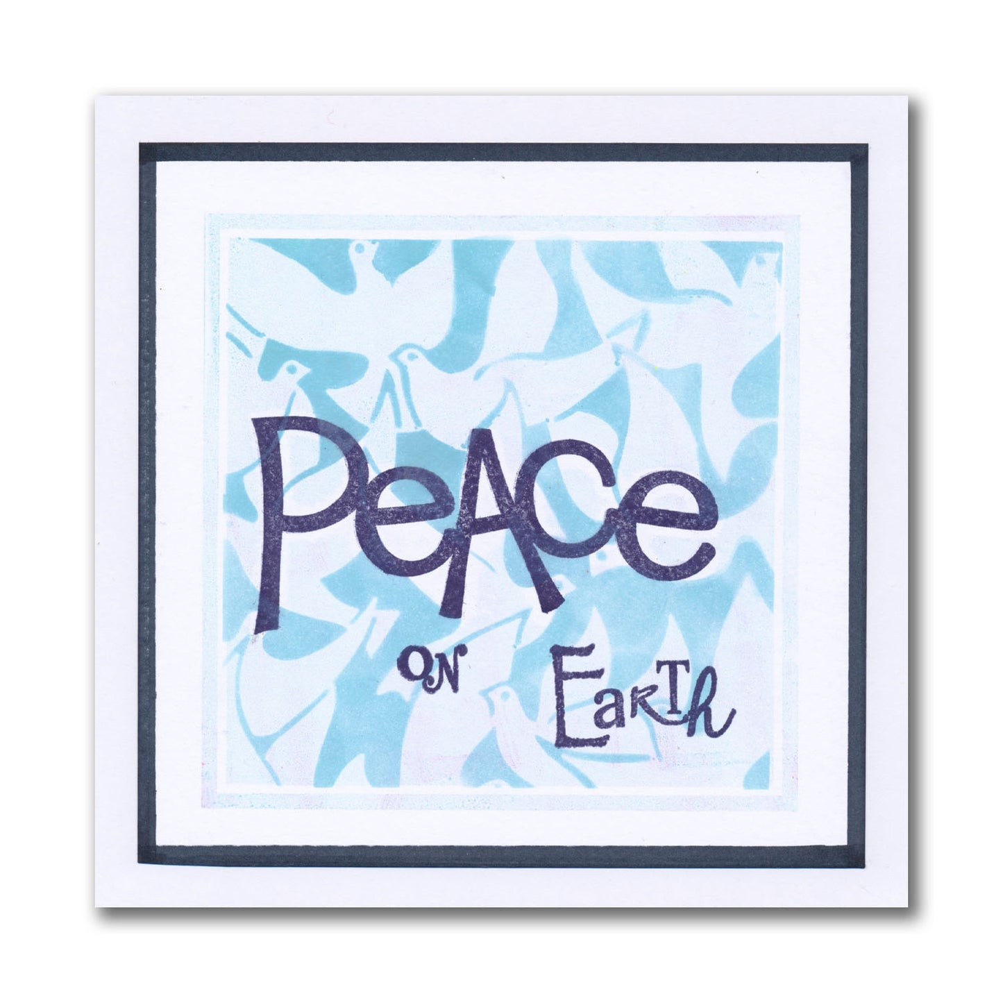 Peace - Feel Good Words - Two Way Overlay A5 Square Stamp & Mask Set