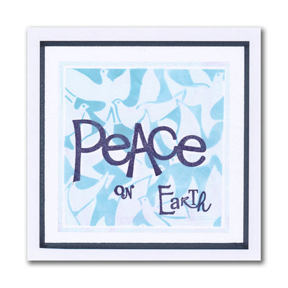 Peace - Feel Good Words - Two Way Overlay A5 Square Stamp & Mask Set