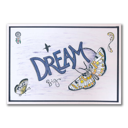 Dream - Feel Good Words - Two Way Overlay A5 Square Stamp & Mask Set