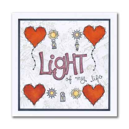 Light - Feel Good Words - Two Way Overlay A5 Square Stamp & Mask Set