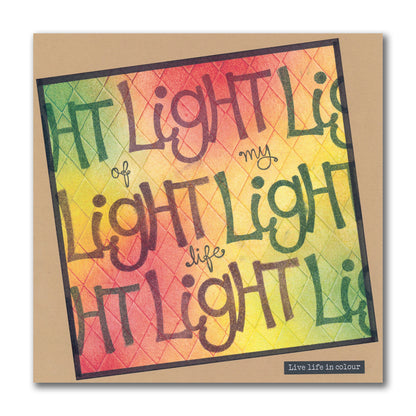 Light - Feel Good Words - Two Way Overlay A5 Square Stamp & Mask Set