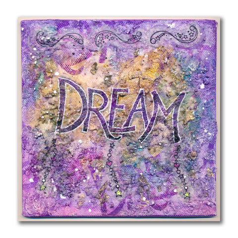 Dream - Feel Good Words - Two Way Overlay A5 Square Stamp & Mask Set