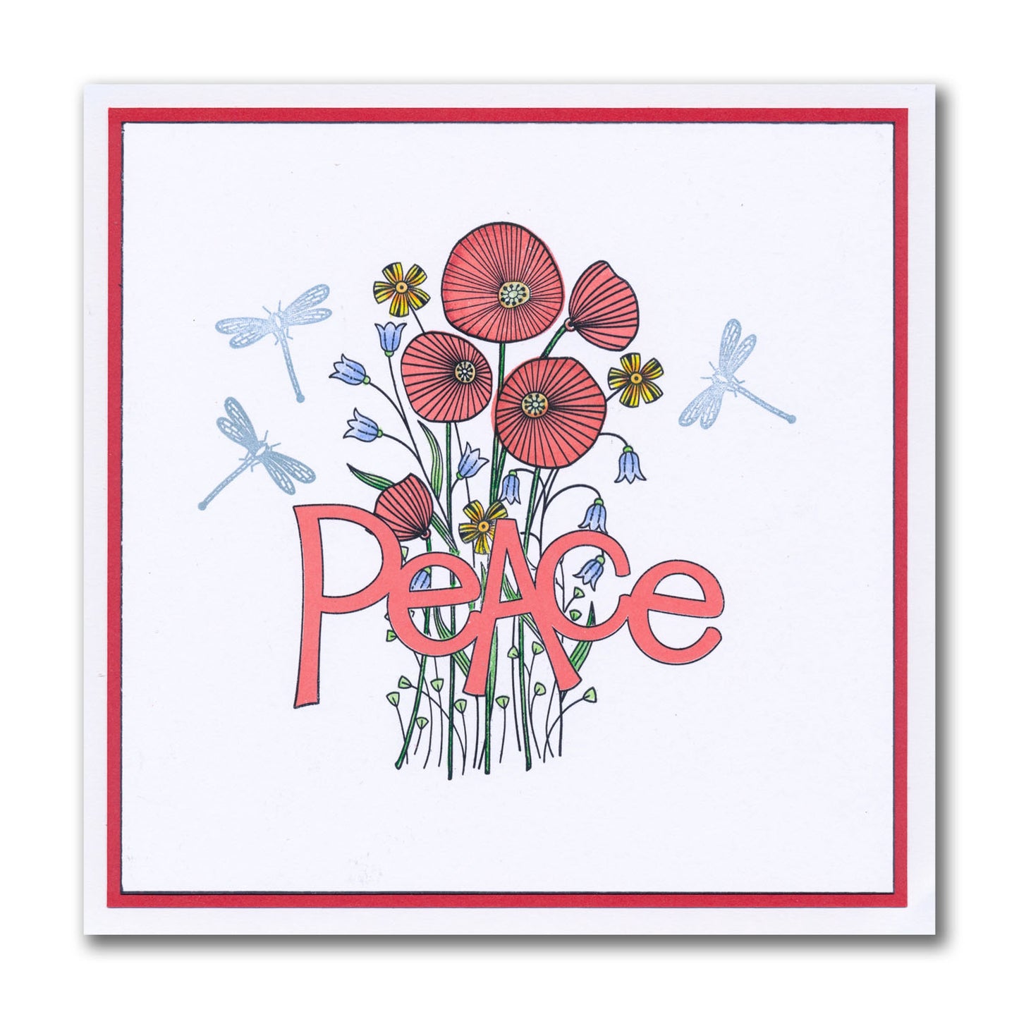 Peace - Feel Good Words - Two Way Overlay A5 Square Stamp & Mask Set