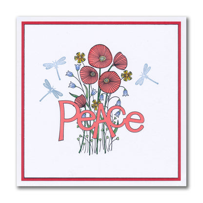 Peace - Feel Good Words - Two Way Overlay A5 Square Stamp & Mask Set