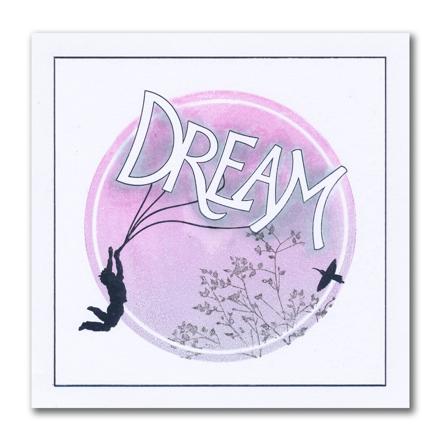 Dream - Feel Good Words - Two Way Overlay A5 Square Stamp & Mask Set