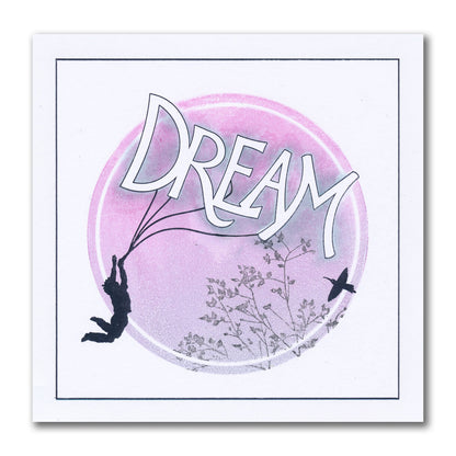 Dream - Feel Good Words - Two Way Overlay A5 Square Stamp & Mask Set