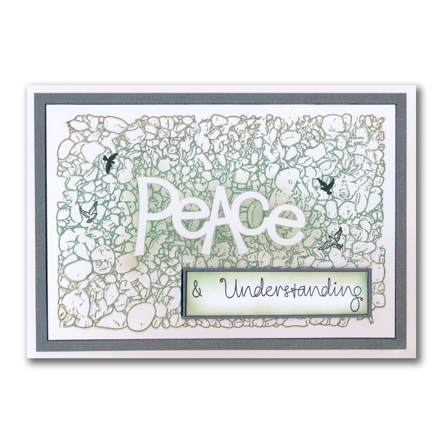 Peace - Feel Good Words - Two Way Overlay A5 Square Stamp & Mask Set