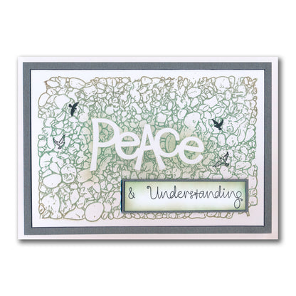 Peace - Feel Good Words - Two Way Overlay A5 Square Stamp & Mask Set