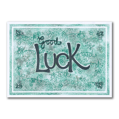 Luck - Feel Good Words - Two Way Overlay A6 Stamp & Mask Set