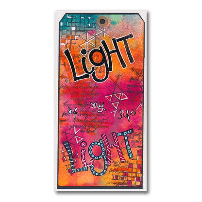 Light - Feel Good Words - Two Way Overlay A5 Square Stamp & Mask Set