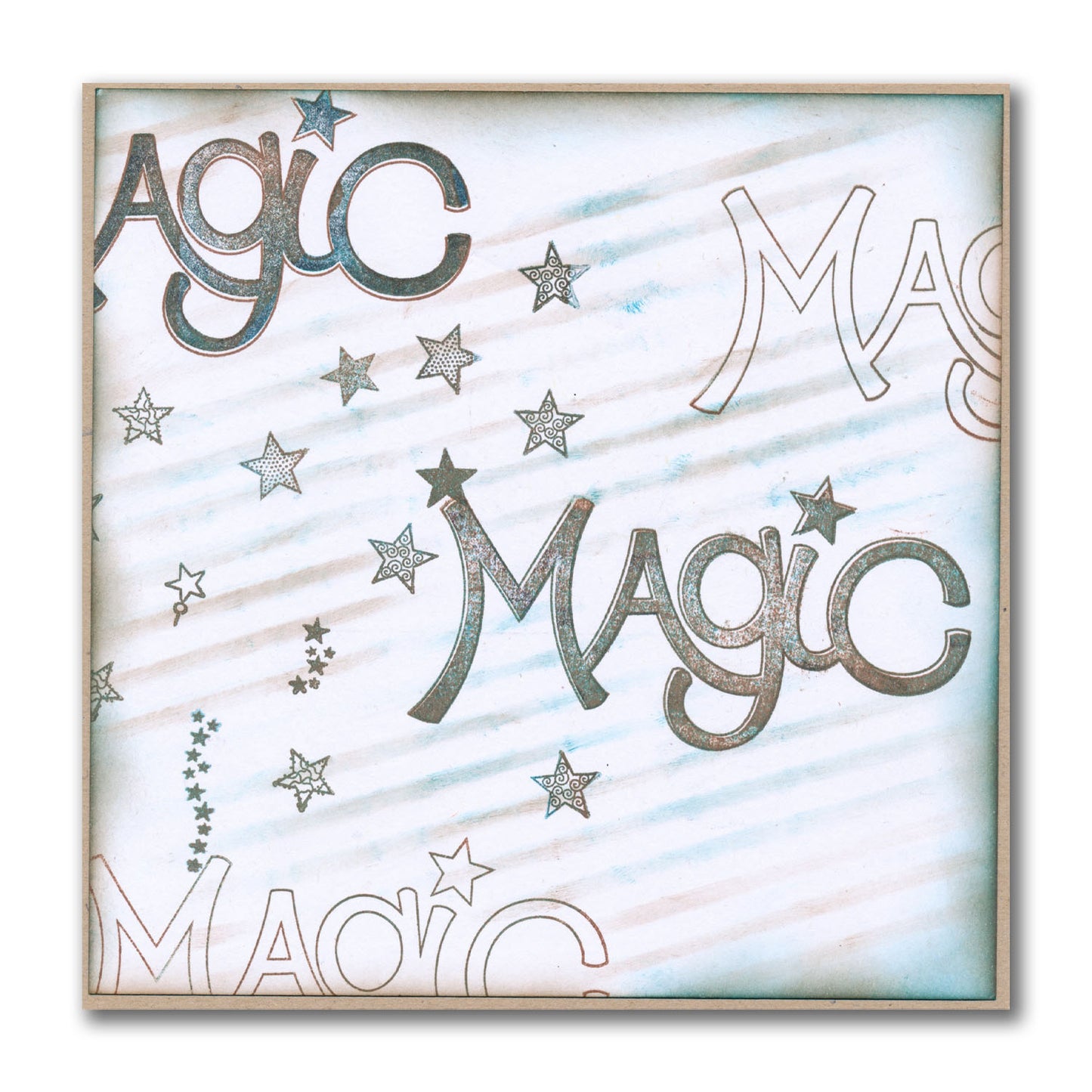 Magic - Feel Good Words - Two Way Overlay A5 Square Stamp & Mask Set