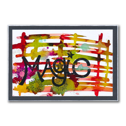 Magic - Feel Good Words - Two Way Overlay A5 Square Stamp & Mask Set