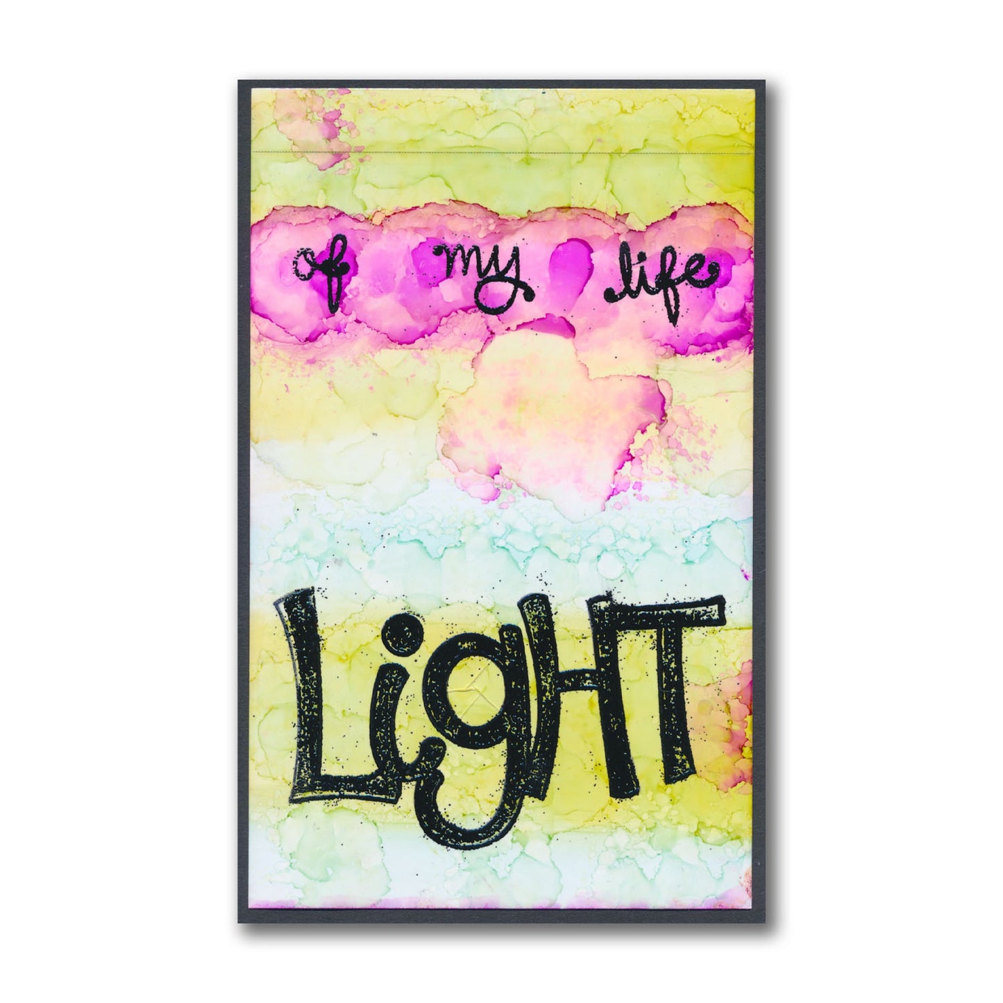 Light - Feel Good Words - Two Way Overlay A5 Square Stamp & Mask Set