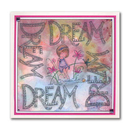 Dream - Feel Good Words - Two Way Overlay A5 Square Stamp & Mask Set