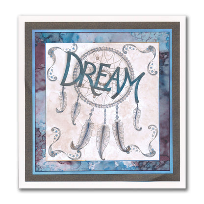 Dream - Feel Good Words - Two Way Overlay A5 Square Stamp & Mask Set