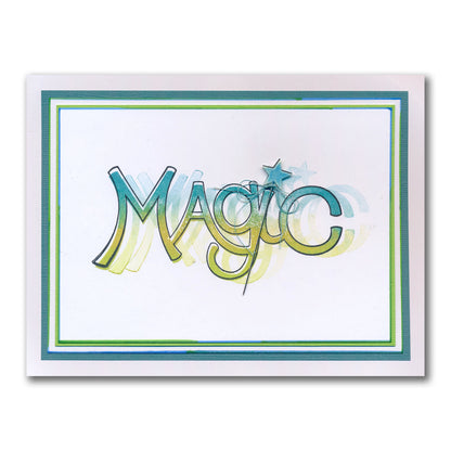 Magic - Feel Good Words - Two Way Overlay A5 Square Stamp & Mask Set