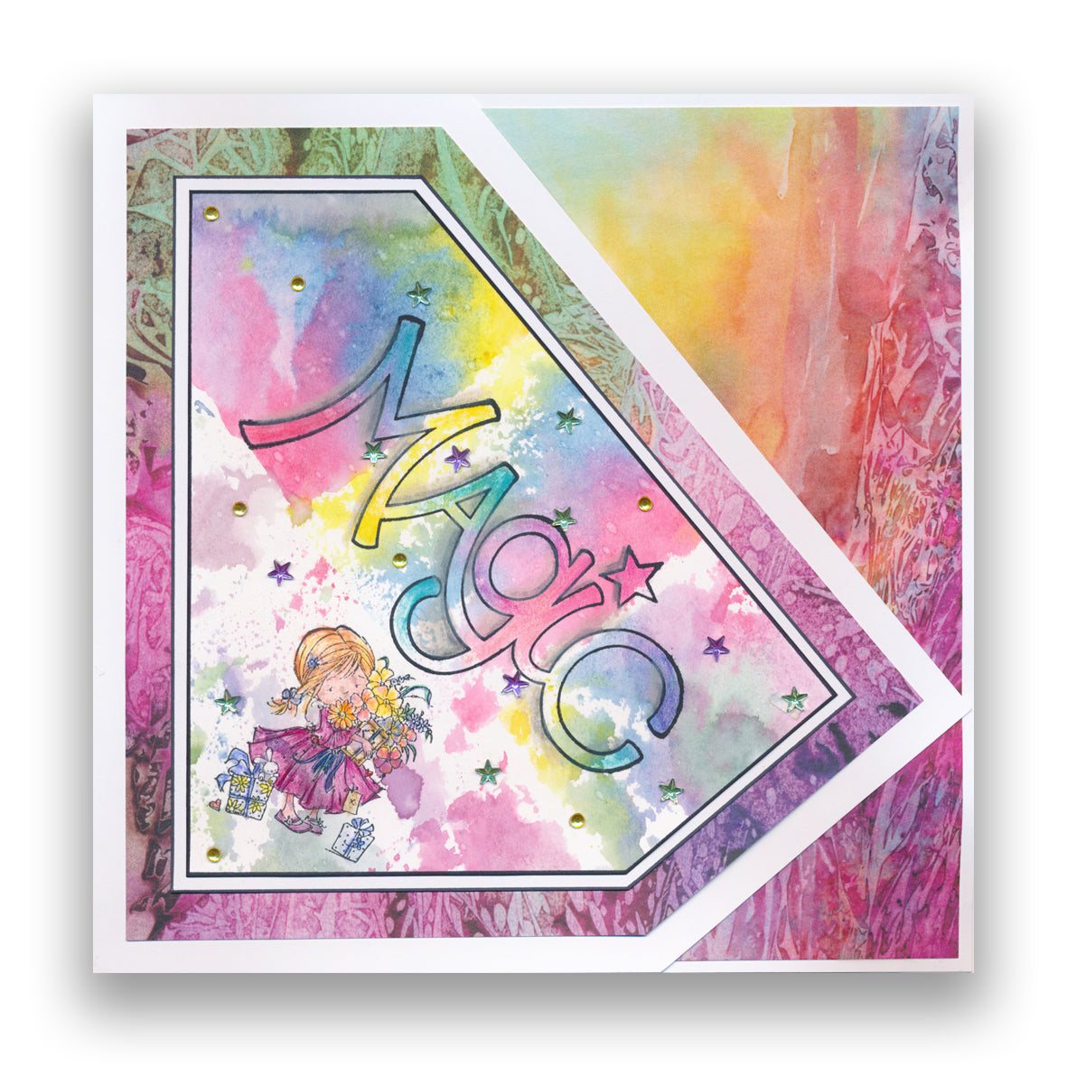 Magic - Feel Good Words - Two Way Overlay A5 Square Stamp & Mask Set