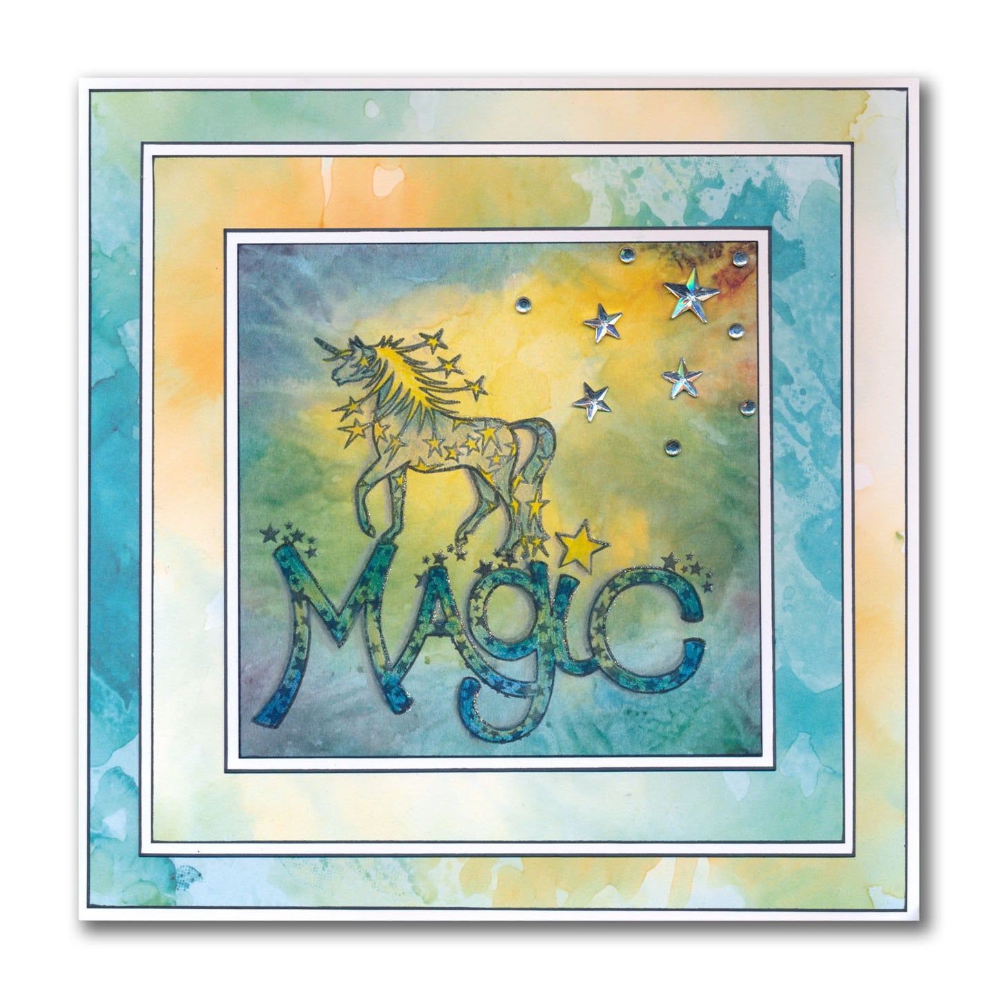 Magic - Feel Good Words - Two Way Overlay A5 Square Stamp & Mask Set