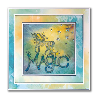 Magic - Feel Good Words - Two Way Overlay A5 Square Stamp & Mask Set