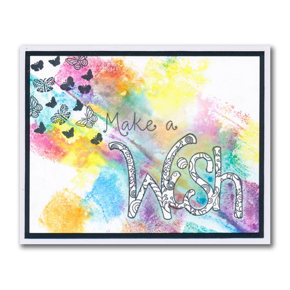 Wish - Feel Good Words - Two Way Overlay A6 Stamp & Mask Set