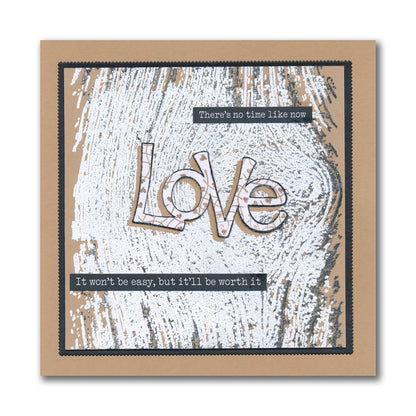 Love - Feel Good Words - Two Way Overlay A6 Stamp & Mask Set