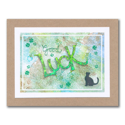 Luck - Feel Good Words - Two Way Overlay A6 Stamp & Mask Set