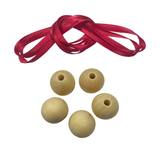 Wooden Heads & Red Ribbon