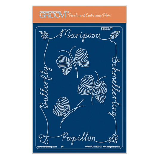 Floral Flutterby A6 Groovi Plate
