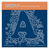 Linda's Floral Alphabet - Letter A A6 Square Groovi Plate