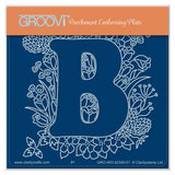 Linda's Floral Alphabet - Letter B A6 Square Groovi Plate