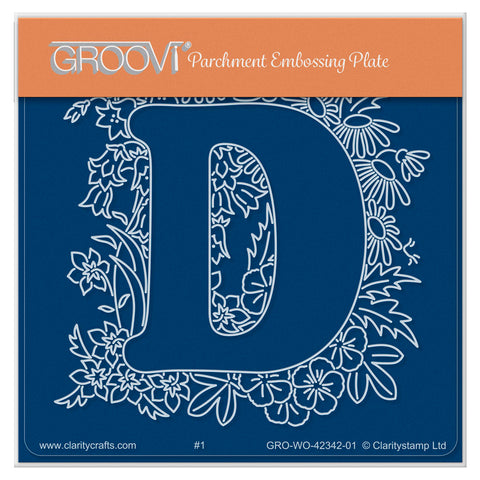 Linda's Floral Alphabet - Letter D A6 Square Groovi Plate