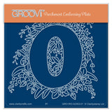 Linda's Floral Alphabet - Letter O A6 Square Groovi Plate