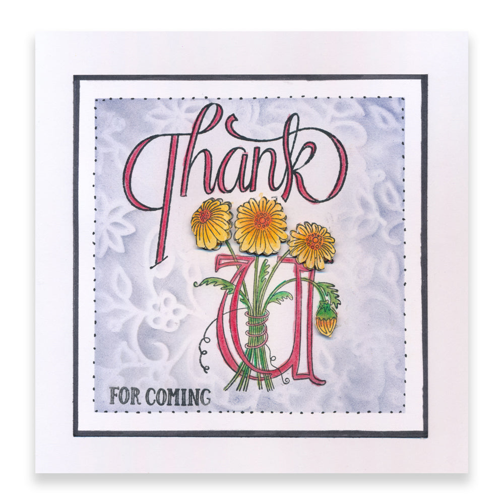 Floral Alphabet A6 Square Stamp & Folder Collection