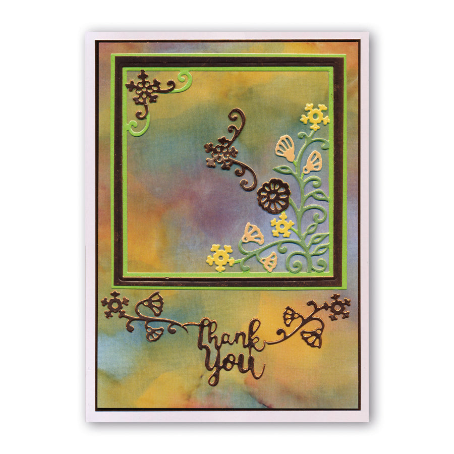 Thank You Floral Frame Clarity Fresh Cut Die