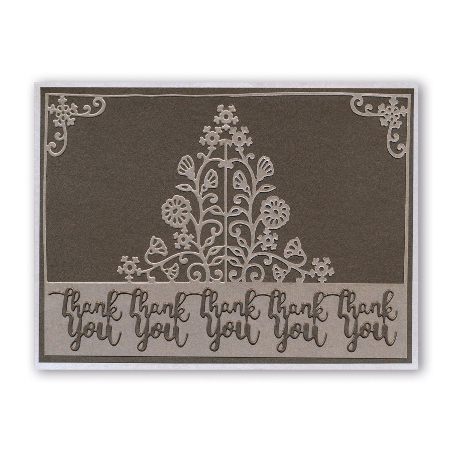 Thank You Floral Frame Clarity Fresh Cut Die