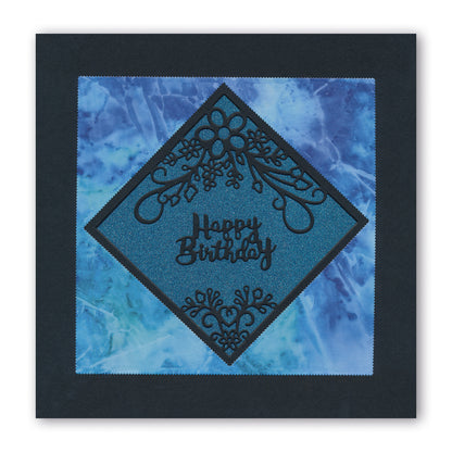 Happy Birthday Floral Frame Clarity Fresh Cut Die