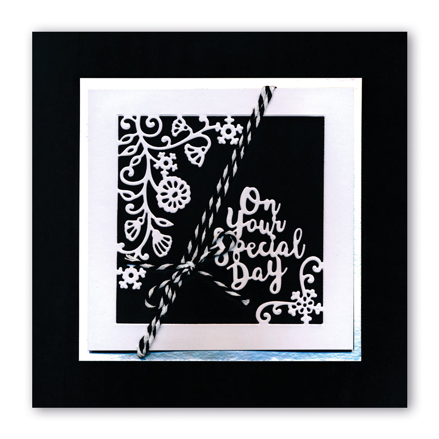 Thank You Floral Frame Clarity Fresh Cut Die