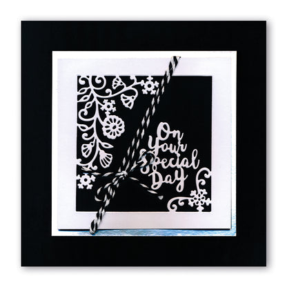 Thank You Floral Frame Clarity Fresh Cut Die