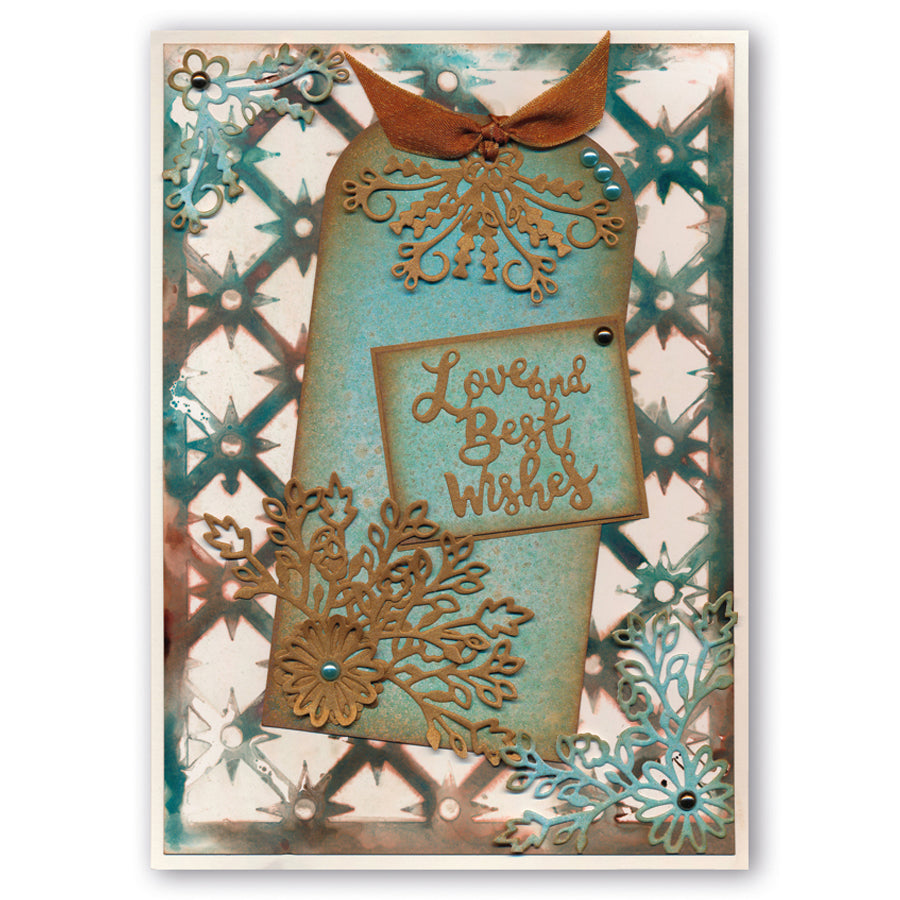 Love and Best Wishes Floral Frame Clarity Fresh Cut Die