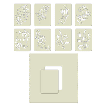 Clarity Crafts Wee Floral Swirl Stencils and Stencil Mate Set for cardmaking