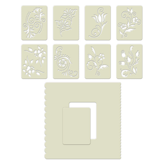 Wee Floral Swirl Stencils & Stencil Mate - DOUBLE LOYALTY POINTS