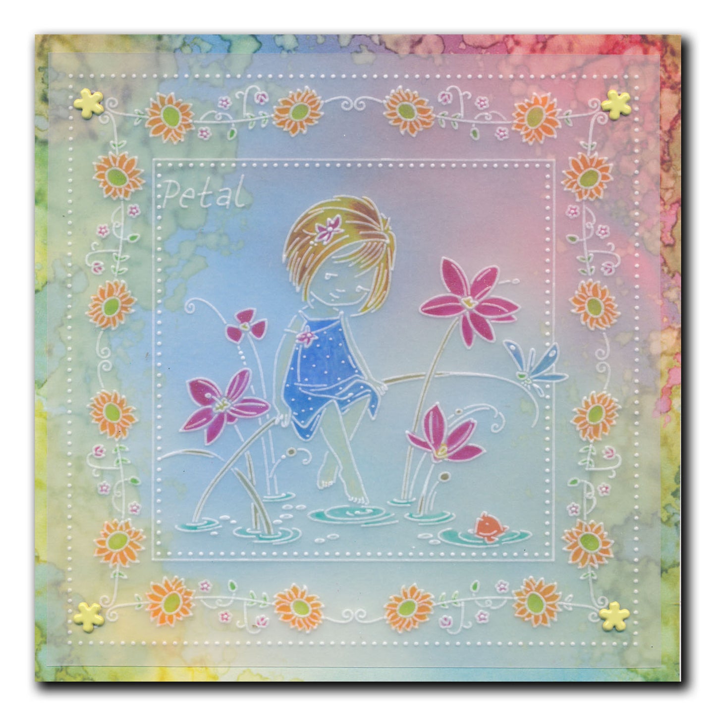 Flower Poppets A6 Square Groovi Plate Collection