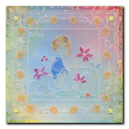 Flower Poppets A6 Square Groovi Plate Collection