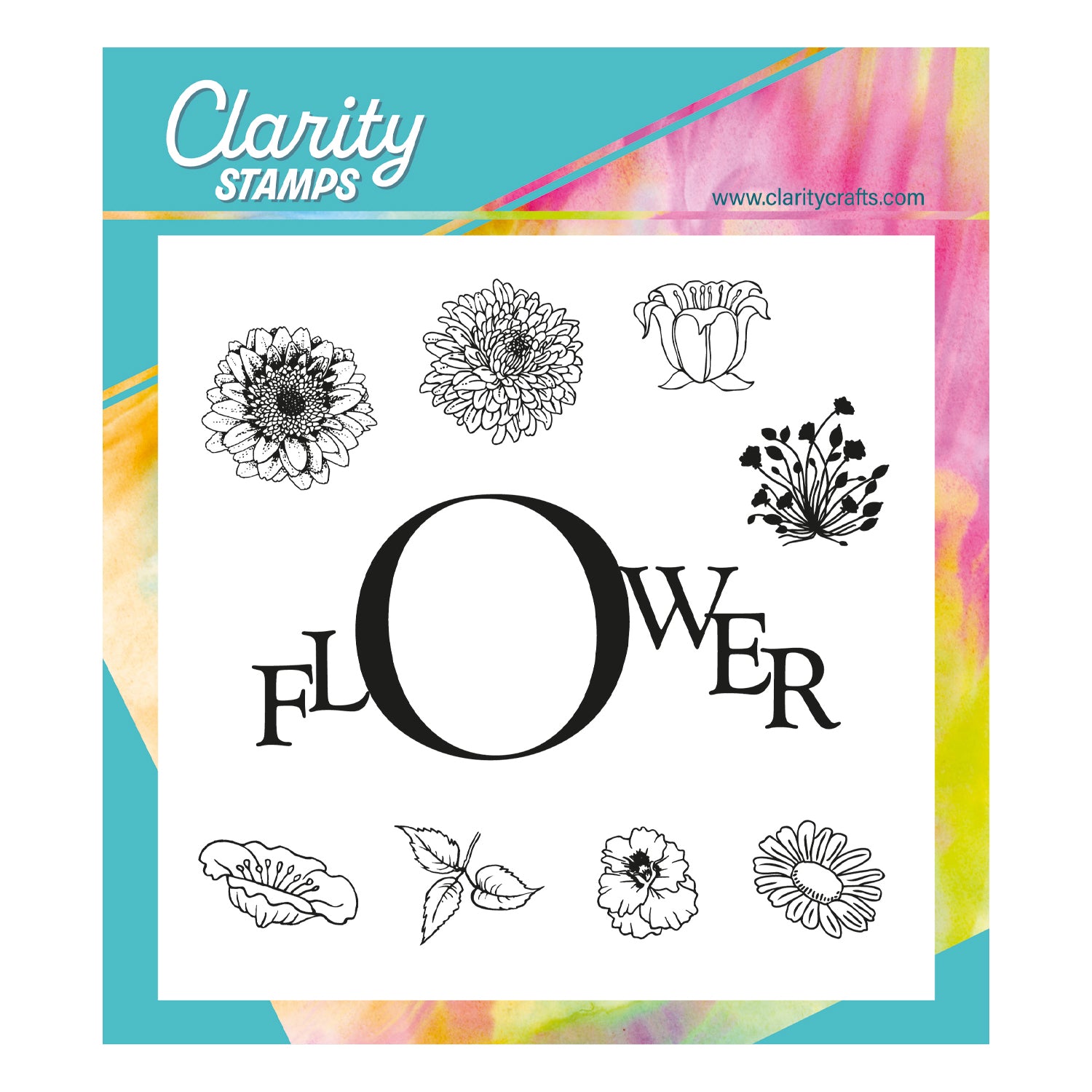 Flower Framer A5 Square Stamp & Mask Set – Clarity Crafts