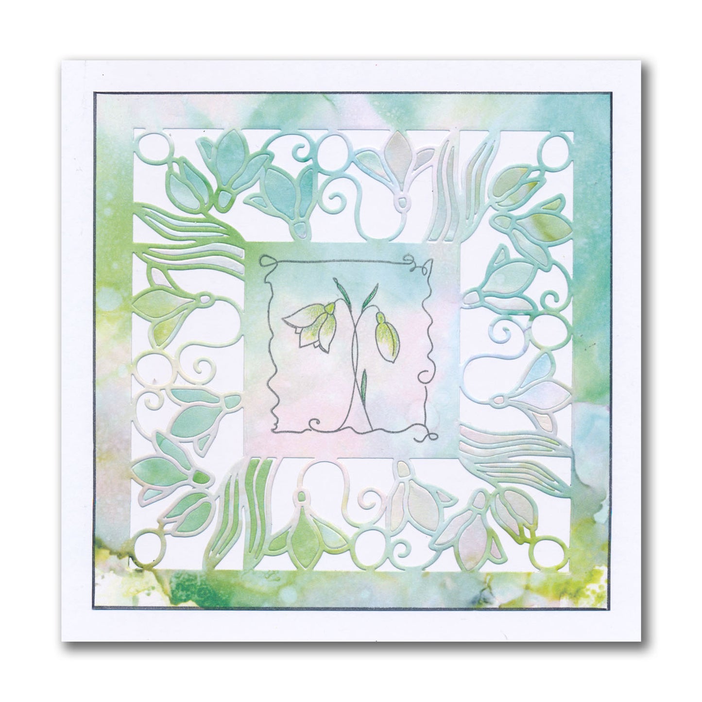 Snowdrops Square Aperture Framer Die Set