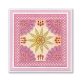 Tina's Star Flower & Hearts Embroidery Parchlet A6 Square Groovi Plate
