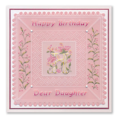 Barbara's Bijou Floral Alphabet, Numbers & Dotted Lace Frames Groovi Plate Collection