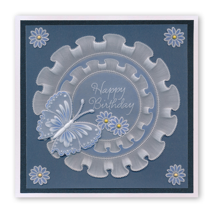 Frilly Circle A5 Square Groovi Plate